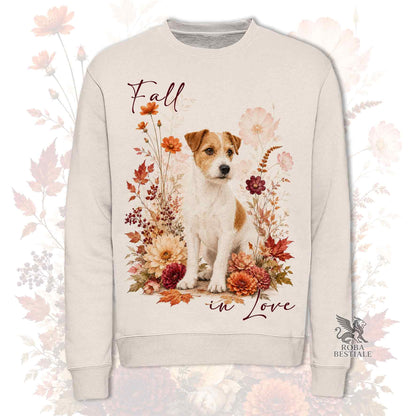 Felpa JACK RUSSELL TERRIER Broken Bianco Fulvo - Girocollo - Collezione Fall...in Love