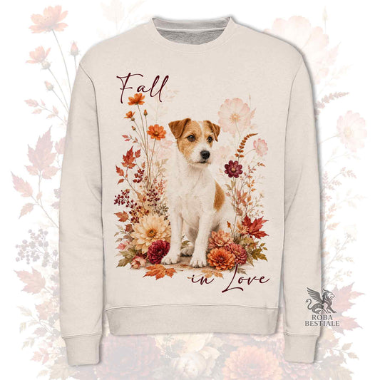 Felpa JACK RUSSELL TERRIER Broken Bianco Fulvo - Girocollo - Collezione Fall...in Love