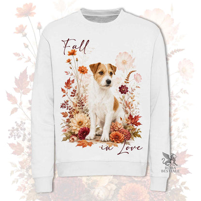Felpa JACK RUSSELL TERRIER Broken Bianco Fulvo - Girocollo - Collezione Fall...in Love
