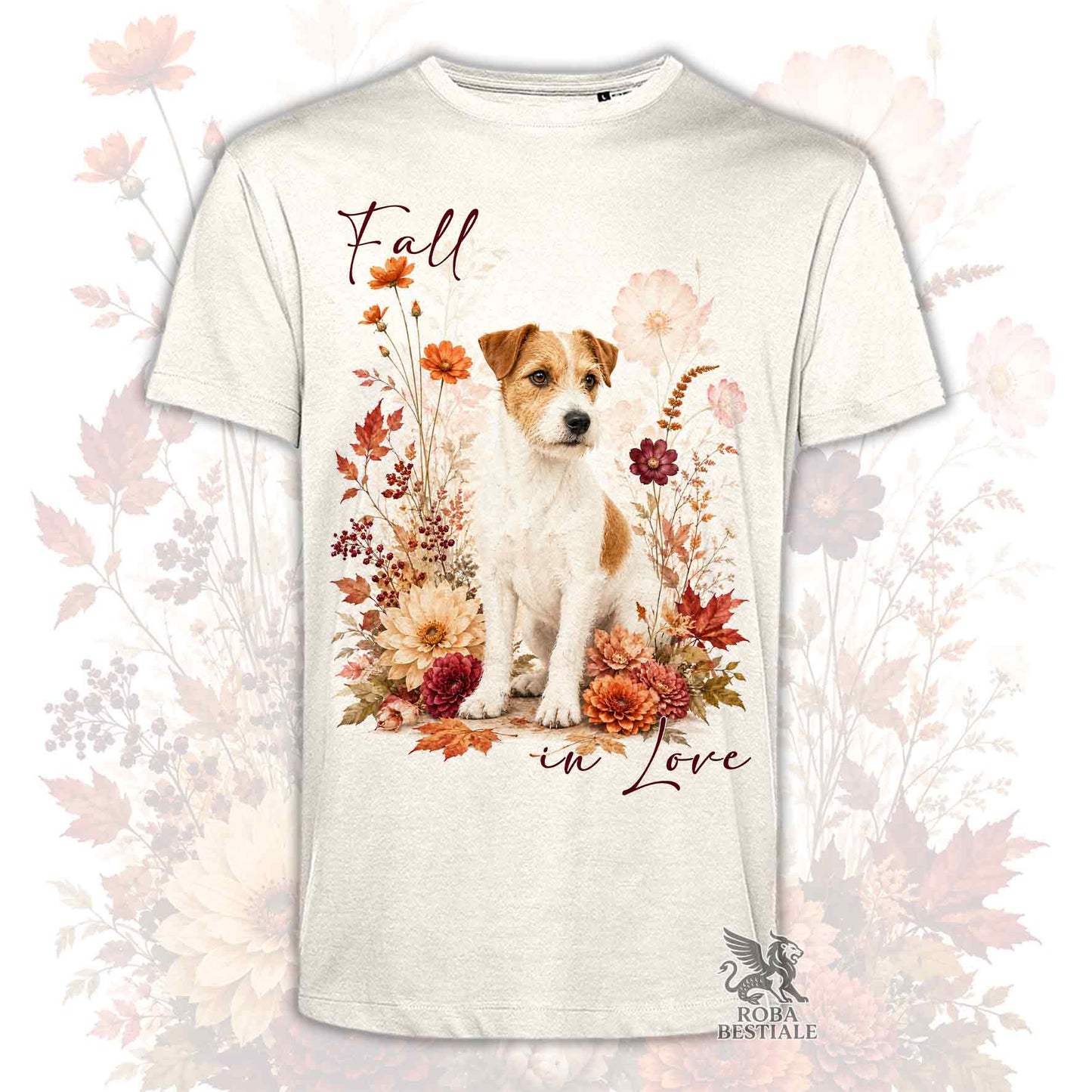 T-Shirt JACK RUSSELL TERRIER Broken Bianco Fulvo - Collezione Fall...in Love
