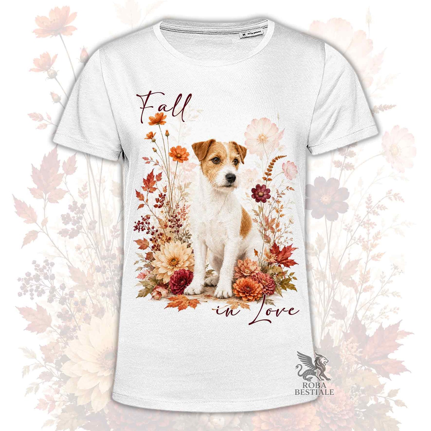 T-Shirt JACK RUSSELL TERRIER Broken Bianco Fulvo - Collezione Fall...in Love