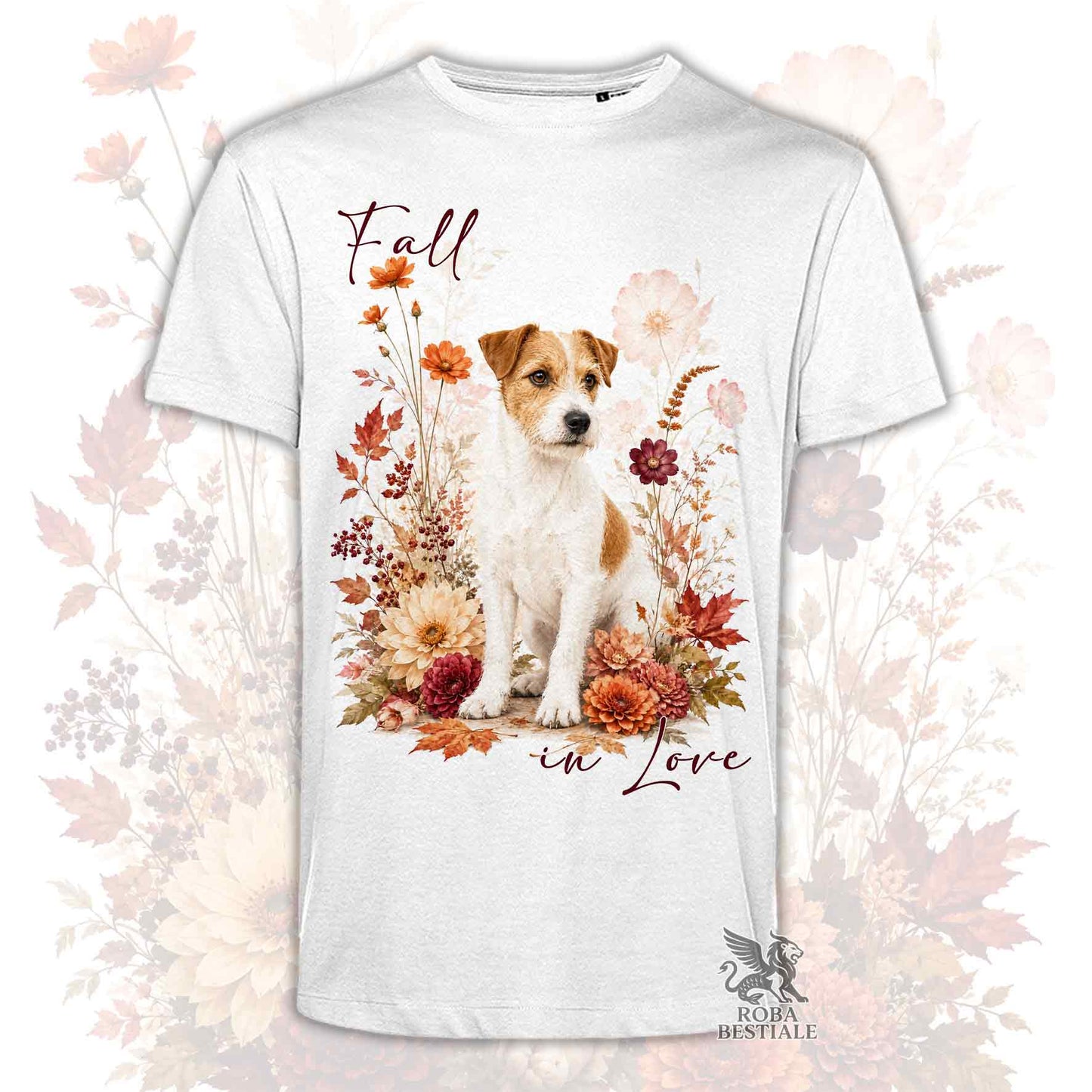T-Shirt JACK RUSSELL TERRIER Broken Bianco Fulvo - Collezione Fall...in Love