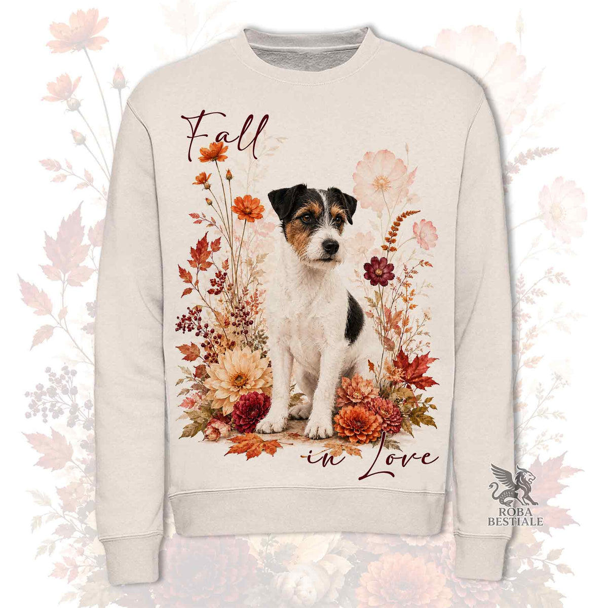Felpa JACK RUSSELL TERRIER Broken Tricolore - Girocollo - Collezione Fall...in Love