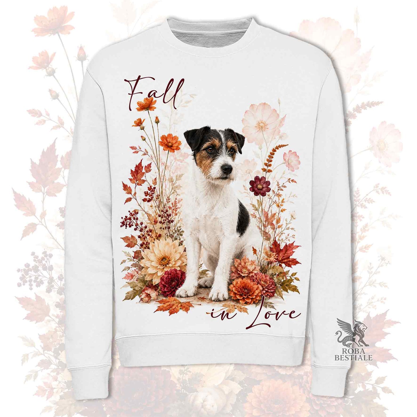 Felpa JACK RUSSELL TERRIER Broken Tricolore - Girocollo - Collezione Fall...in Love