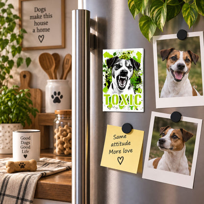 Calamita in MDF con la stampa di un Jack Russell Terrier. Idea regalo per amanti dei cani, da Roba Bestiale