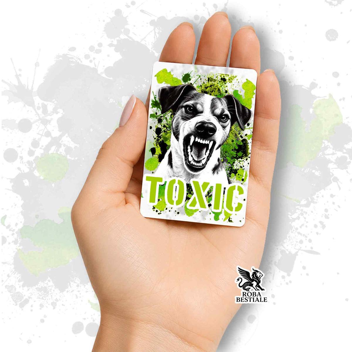 Calamita in MDF con la stampa di un Jack Russell Terrier. Idea regalo per amanti dei cani, da Roba Bestiale