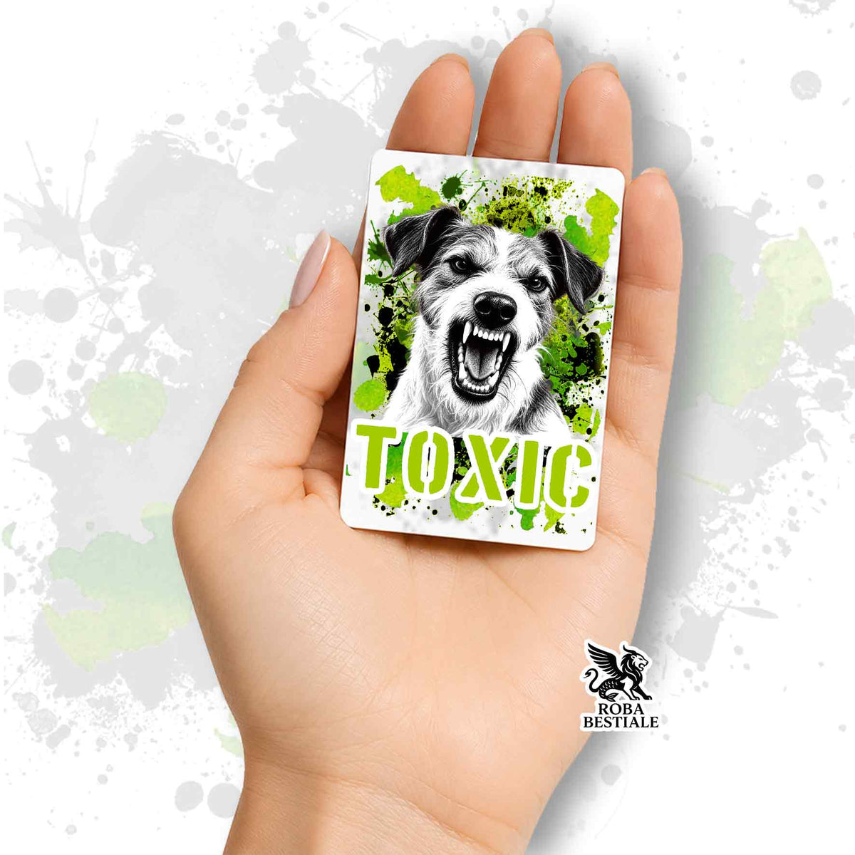 Calamita in MDF con la stampa di un Jack Russell Terrier. Idea regalo per amanti dei cani, da Roba Bestiale