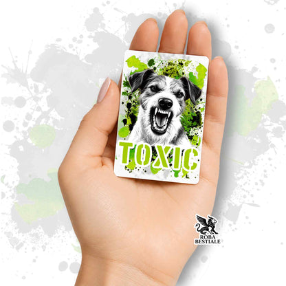 Calamita in MDF con la stampa di un Jack Russell Terrier. Idea regalo per amanti dei cani, da Roba Bestiale