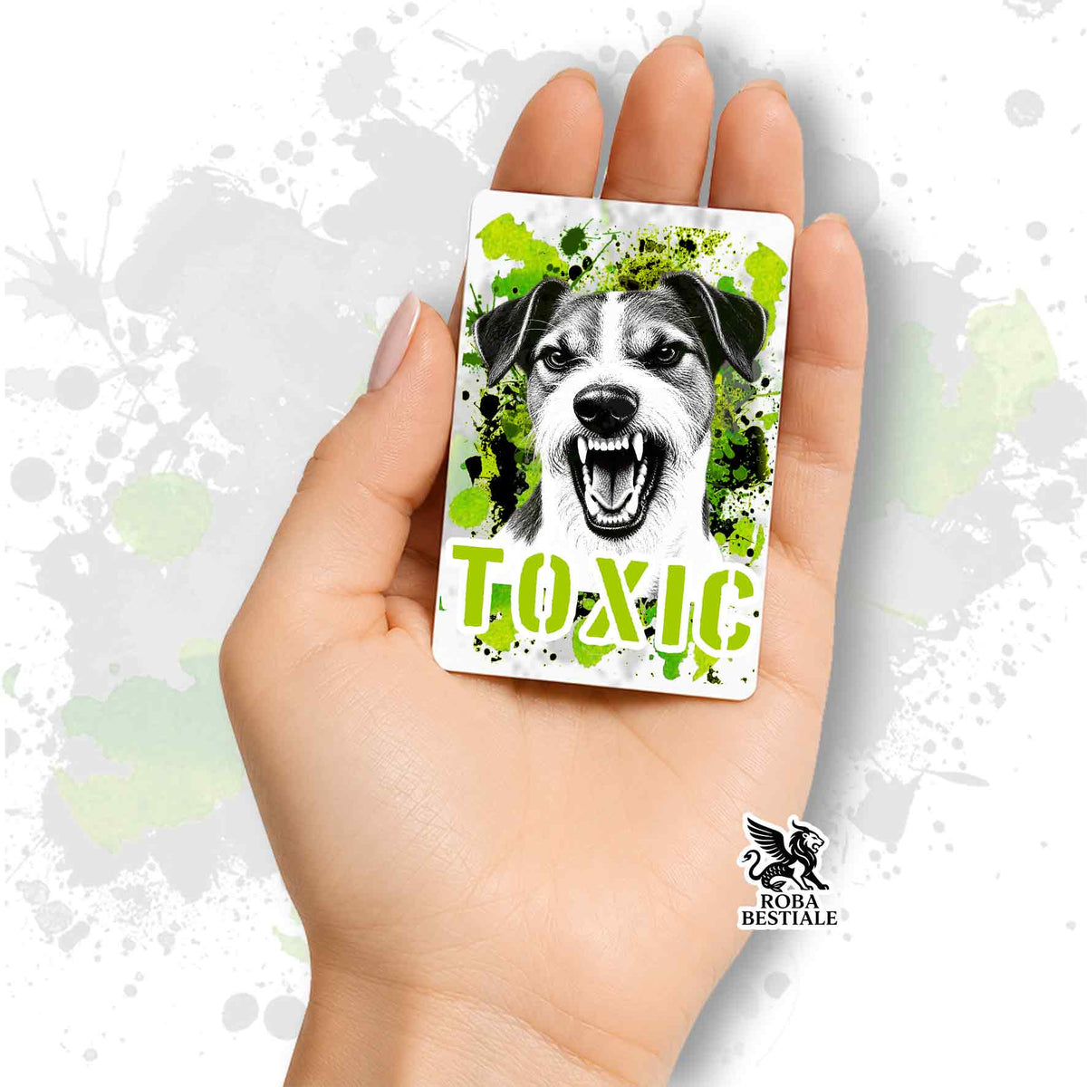 Calamita in MDF con la stampa di un Jack Russell Terrier. Idea regalo per amanti dei cani, da Roba Bestiale