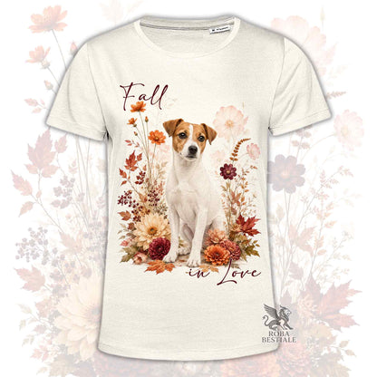 T-Shirt JACK RUSSELL TERRIER a Pelo Liscio Bianco Fulvo - Collezione Fall...in Love