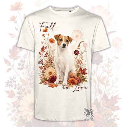 T-Shirt JACK RUSSELL TERRIER a Pelo Liscio Bianco Fulvo - Collezione Fall...in Love