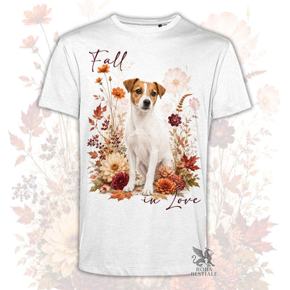 T-Shirt JACK RUSSELL TERRIER a Pelo Liscio Bianco Fulvo - Collezione Fall...in Love