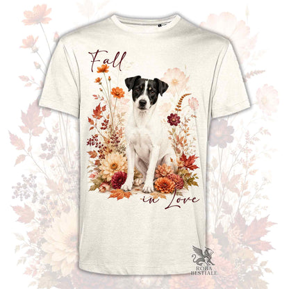 T-Shirt JACK RUSSELL TERRIER a Pelo Liscio Bianco e Nero - Collezione Fall...in Love