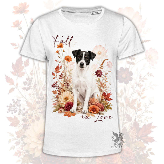 T-Shirt JACK RUSSELL TERRIER a Pelo Liscio Bianco e Nero - Collezione Fall...in Love