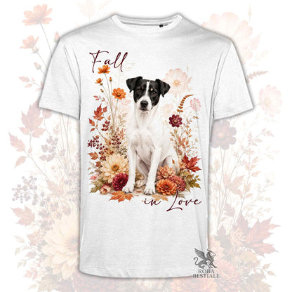 T-Shirt JACK RUSSELL TERRIER a Pelo Liscio Bianco e Nero - Collezione Fall...in Love