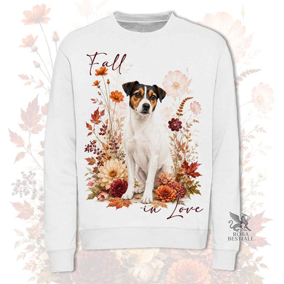Felpa JACK RUSSELL TERRIER a Pelo Liscio Tricolore - Girocollo - Collezione Fall...in Love