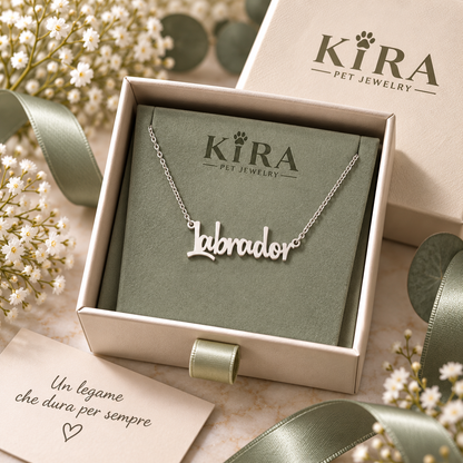 Collier KIRA PET JEWERLY - LABRADOR - En acier inoxydable avec chaîne maille fine