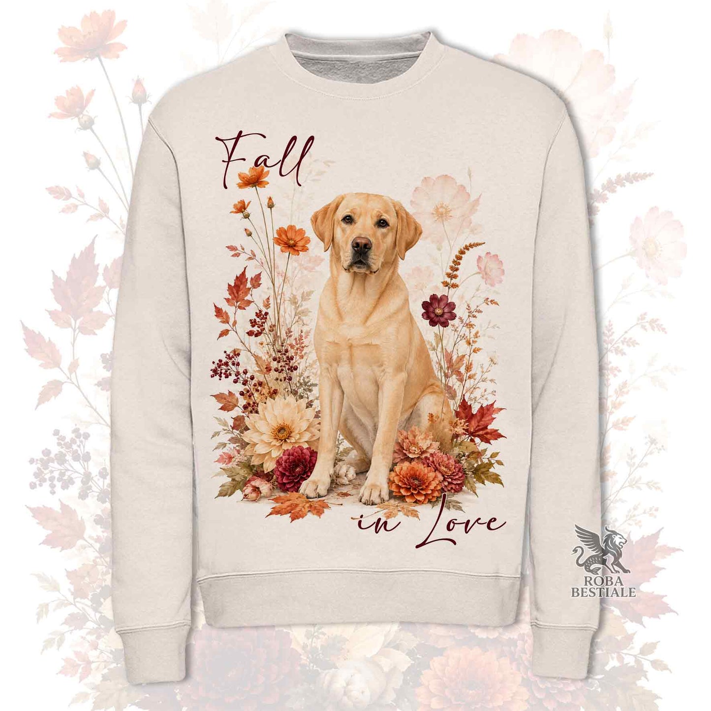 Felpa LABRADOR RETRIEVER Giallo - Girocollo - Collezione Fall...in Love