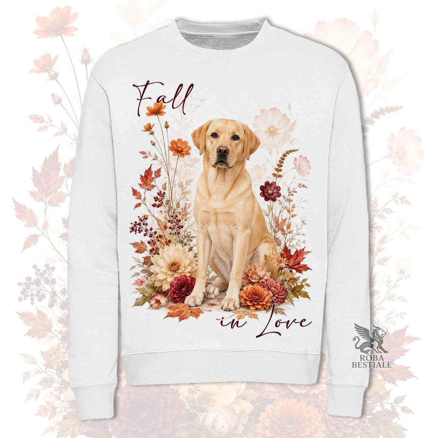 Felpa LABRADOR RETRIEVER Giallo - Girocollo - Collezione Fall...in Love