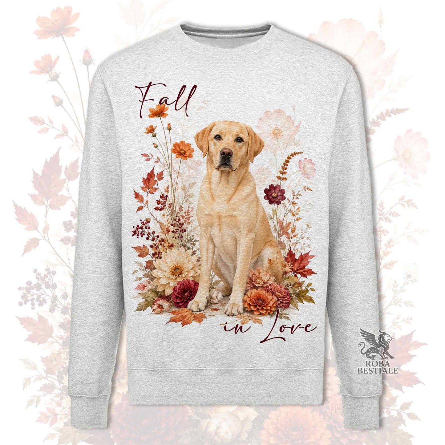 Felpa LABRADOR RETRIEVER Giallo - Girocollo - Collezione Fall...in Love