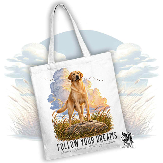 Cabas CITATIONS "RÊVE" - LABRADOR RETRIEVER Jaune - Plusieurs couleurs disponibles, 100% Coton