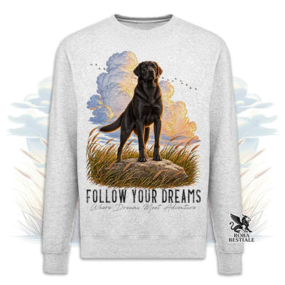 Felpa LABRADOR RETRIEVER Nero - Girocollo - Collezione Dream