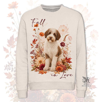 Felpa LAGOTTO ROMAGNOLO Bianco e Marrone - Girocollo - Collezione Fall...in Love