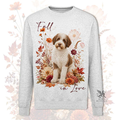 Felpa LAGOTTO ROMAGNOLO Bianco e Marrone - Girocollo - Collezione Fall...in Love