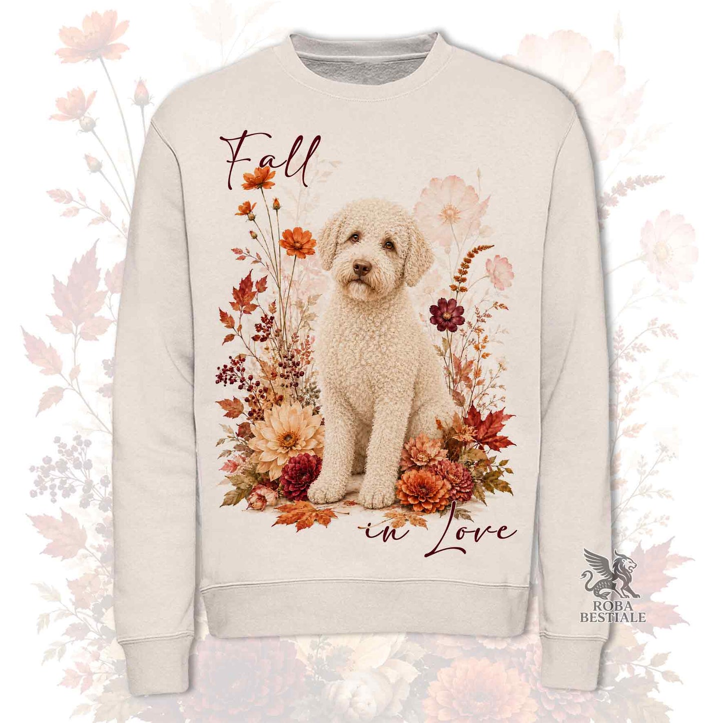 Felpa LAGOTTO ROMAGNOLO Bianco Sporco - Girocollo - Collezione Fall...in Love
