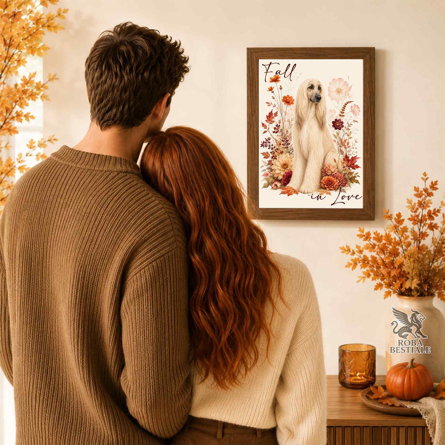 Quadretto LEVRIERO AFGANO Crema - Collezione Fall...in Love