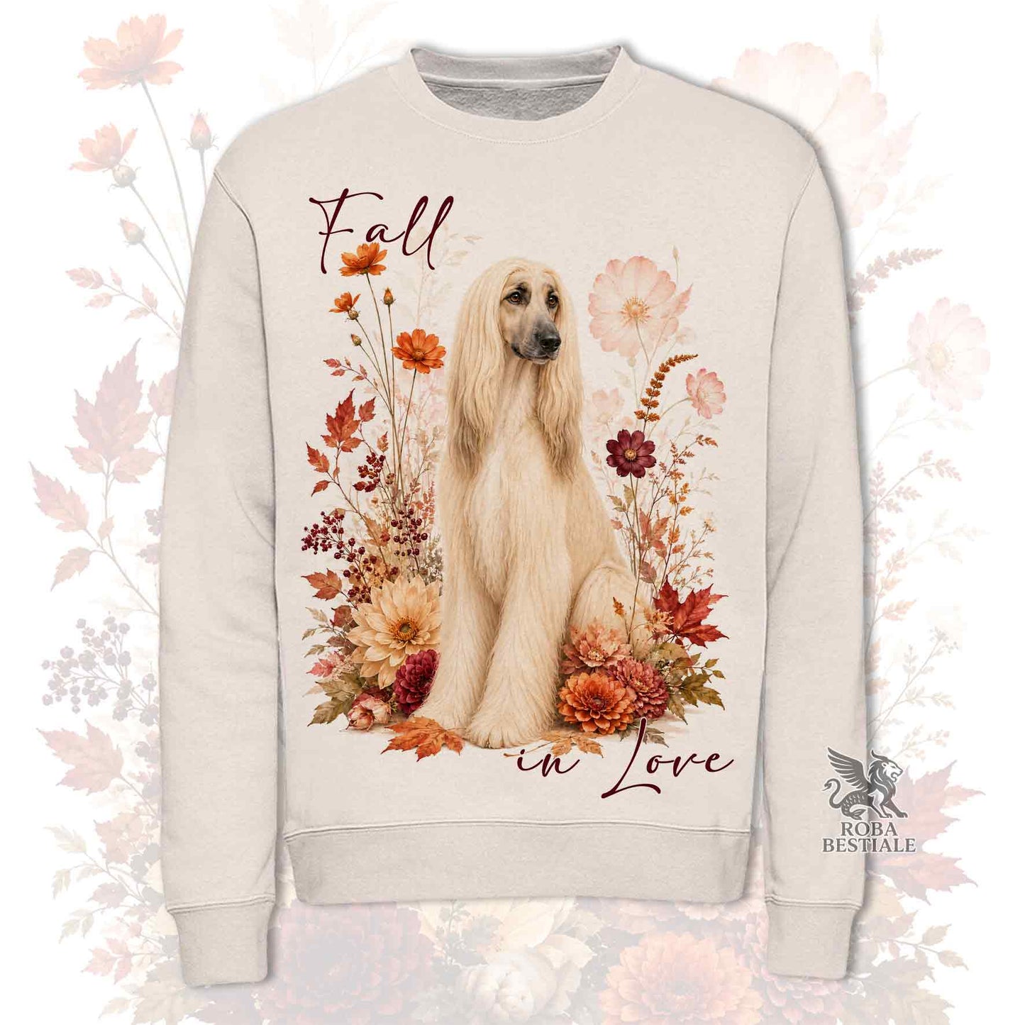 Felpa LEVRIERO AFGANO Crema - Girocollo - Collezione Fall...in Love