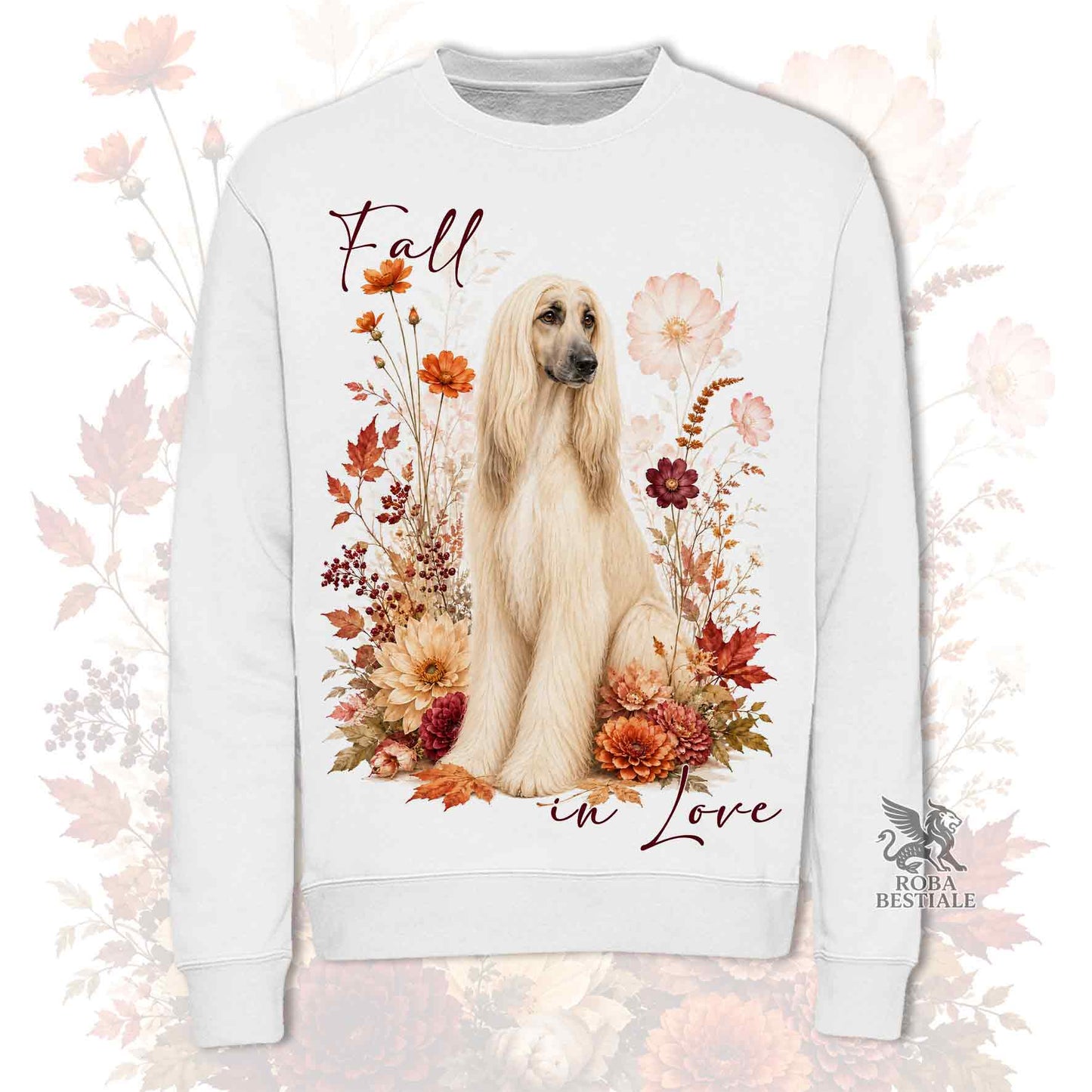Felpa LEVRIERO AFGANO Crema - Girocollo - Collezione Fall...in Love