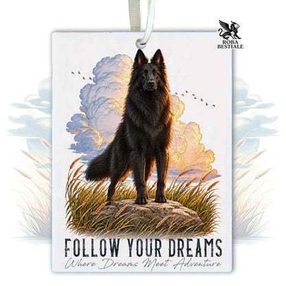 Désodorisant voiture QUOTES "DREAM" - BERGER BELGE GROENENDAEL - En Feutrine, avec cordonnet - 7,5 x 10 cm