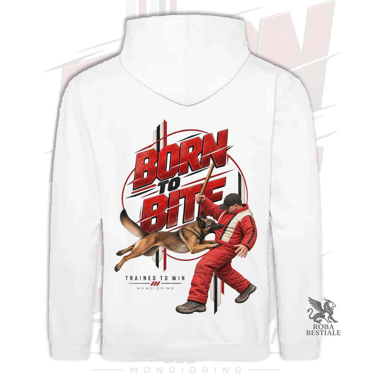 Felpa PASTORE BELGA MALINOIS - Cappuccio e Tasconi - Collezione Born To Bite