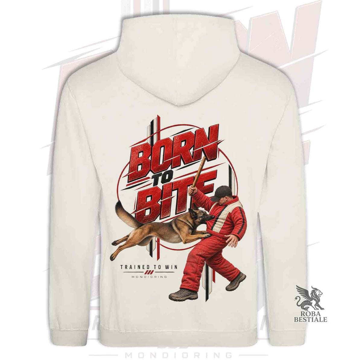 Felpa PASTORE BELGA MALINOIS - Cappuccio e Tasconi - Collezione Born To Bite