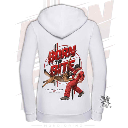 Felpa PASTORE BELGA MALINOIS - Cappuccio e Cerniera - Collezione Born To Bite