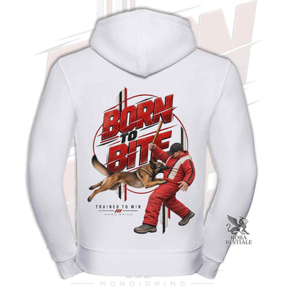 Felpa PASTORE BELGA MALINOIS - Cappuccio e Cerniera - Collezione Born To Bite