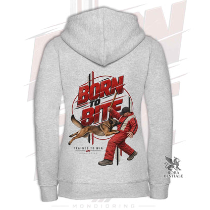 Felpa PASTORE BELGA MALINOIS - Cappuccio e Cerniera - Collezione Born To Bite