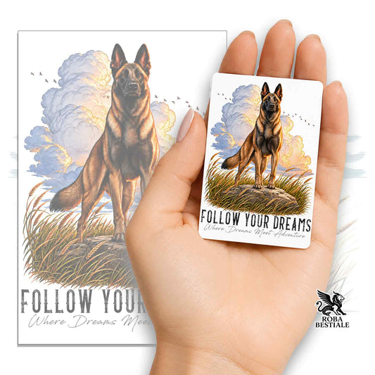 Magnet CITATIONS "RÊVE" - BERGER BELGE MALINOIS - en MDF, 7x5 cm