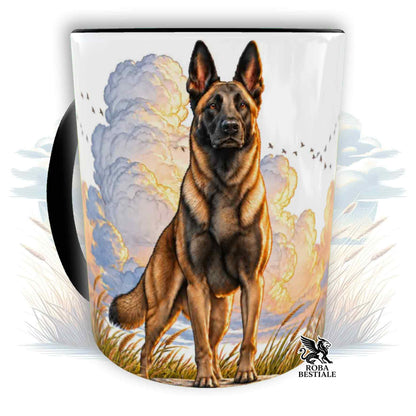 "DREAM" Belgian Malinois Mug - Ceramic, with handle and interior in various colors - 330 ml