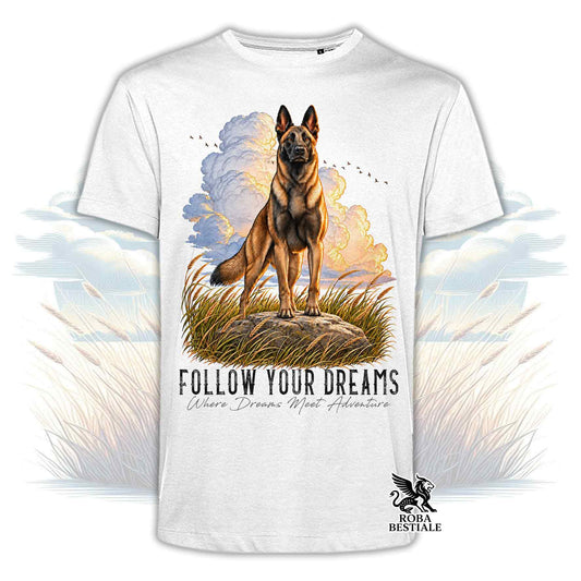 T-shirt CITATION "RÊVE" - MALINOIS - Blanche, Homme ou Femme - du XS au 5XL