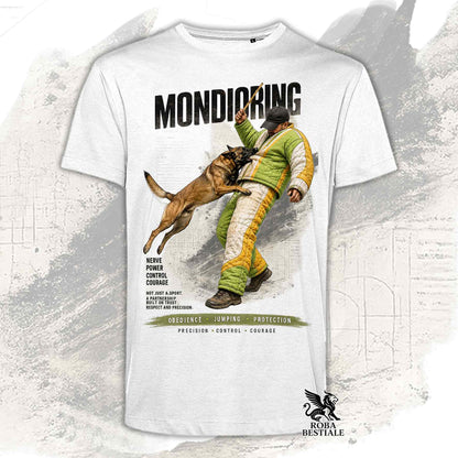 T-shirt bianca stampata con una grafica dedicata al Mondioring, collezione Zero DIstance