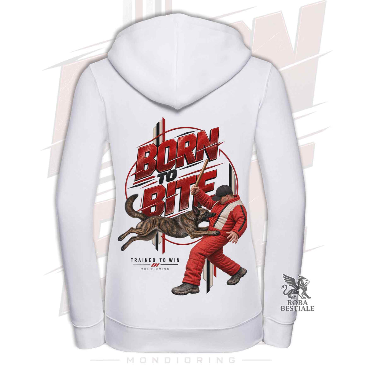 Felpa PASTORE OLANDESE a Pelo Corto - Cappuccio e Cerniera - Collezione Born To Bite