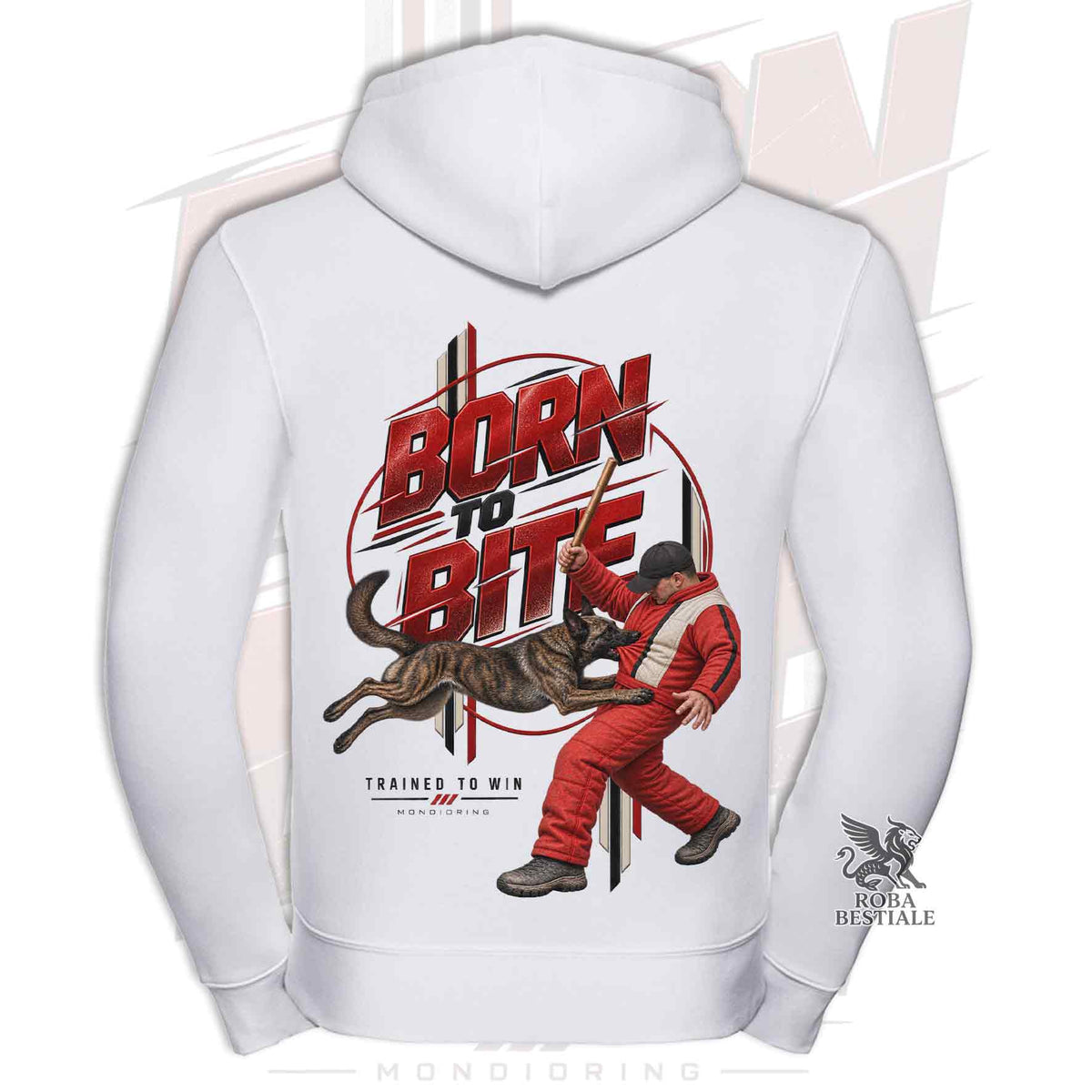 Felpa PASTORE OLANDESE a Pelo Corto - Cappuccio e Cerniera - Collezione Born To Bite