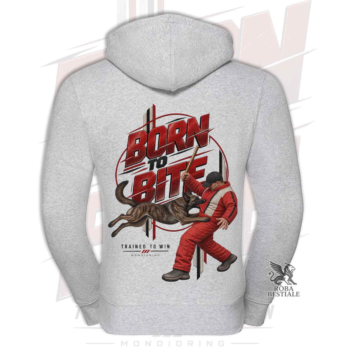 Felpa PASTORE OLANDESE a Pelo Corto - Cappuccio e Cerniera - Collezione Born To Bite