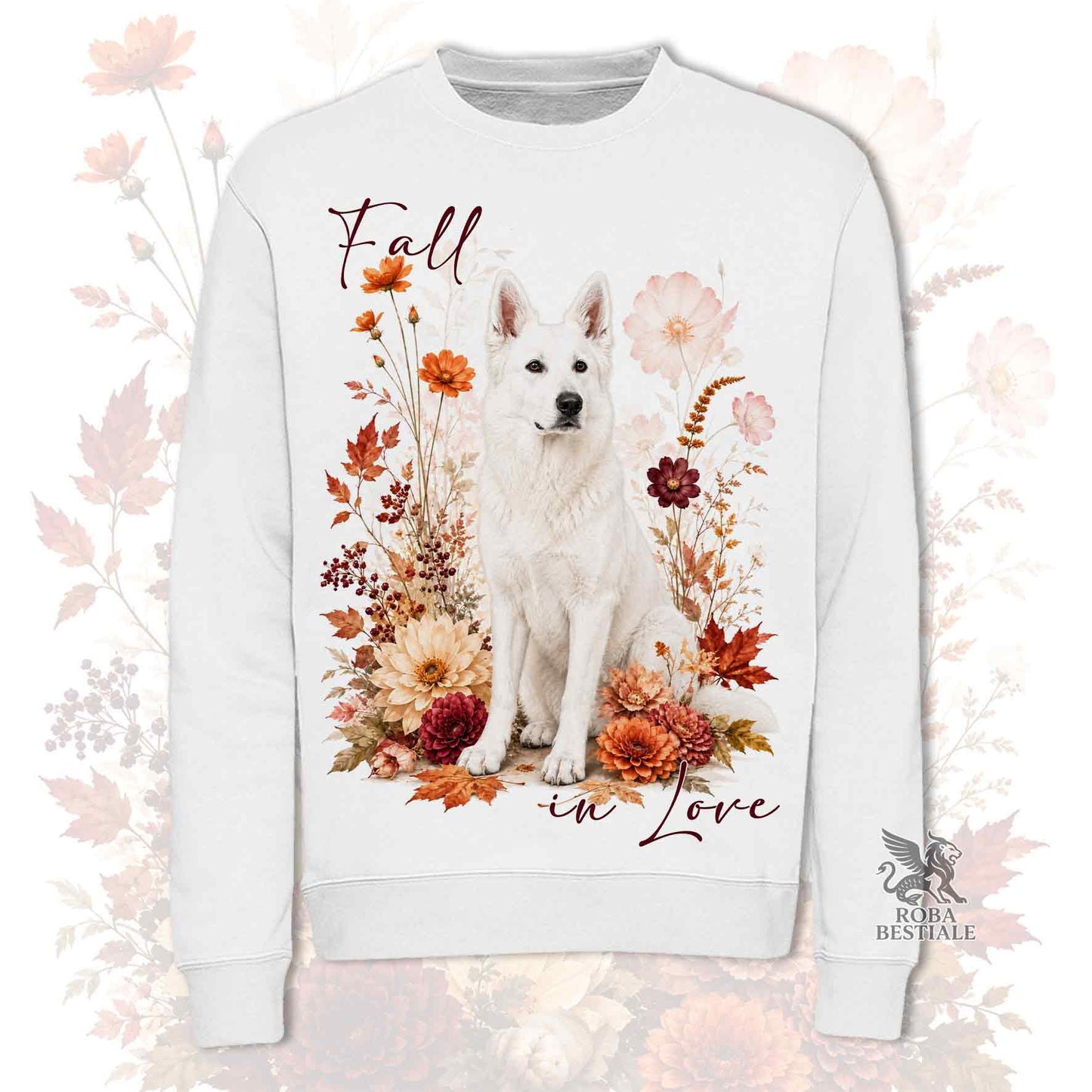 Felpa PASTORE SVIZZERO BIANCO - Girocollo - Collezione Fall...in Love