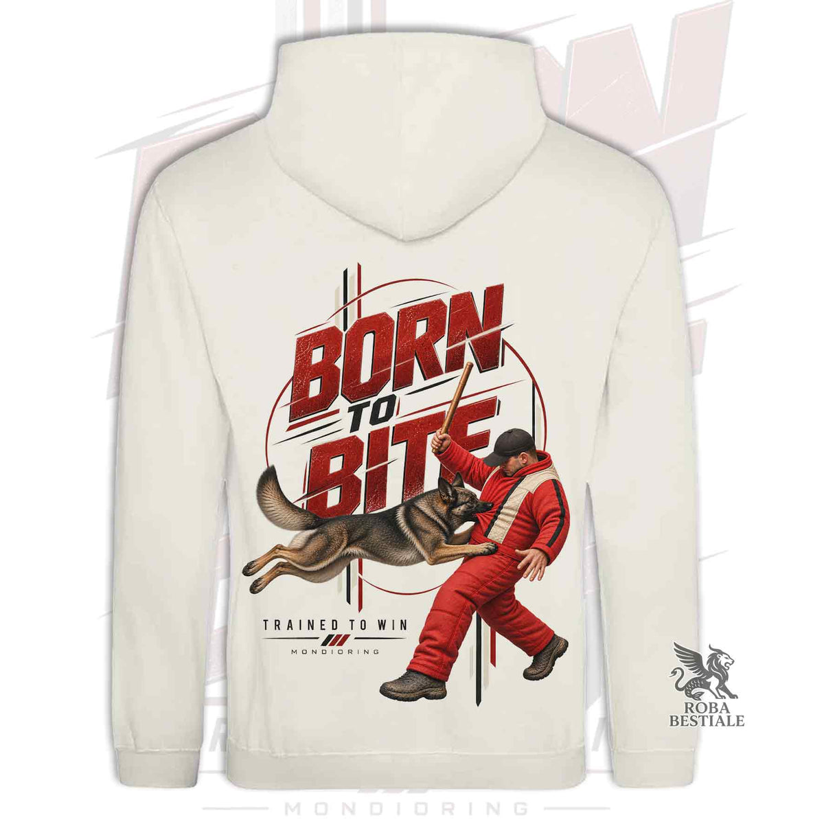 Felpa PASTORE TEDESCO da Lavoro "Grigione" - Cappuccio e Tasconi - Collezione Born To Bite