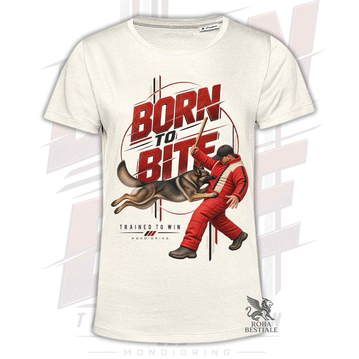 T-Shirt BORN TO BITE - Working German Shepherd "Grey" - Men or Women - from XS to 5XL