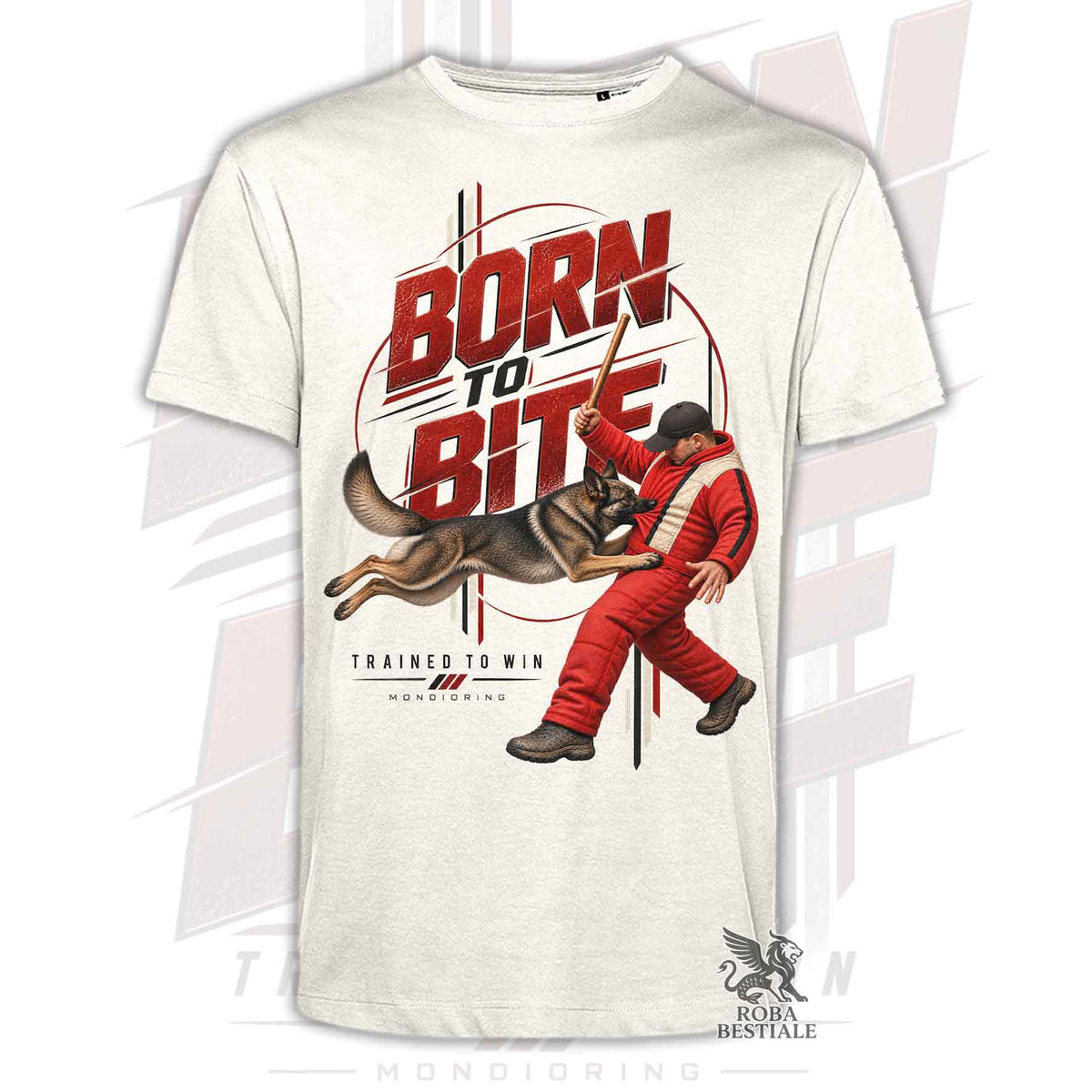 T-Shirt BORN TO BITE - Working German Shepherd "Grey" - Men or Women - from XS to 5XL