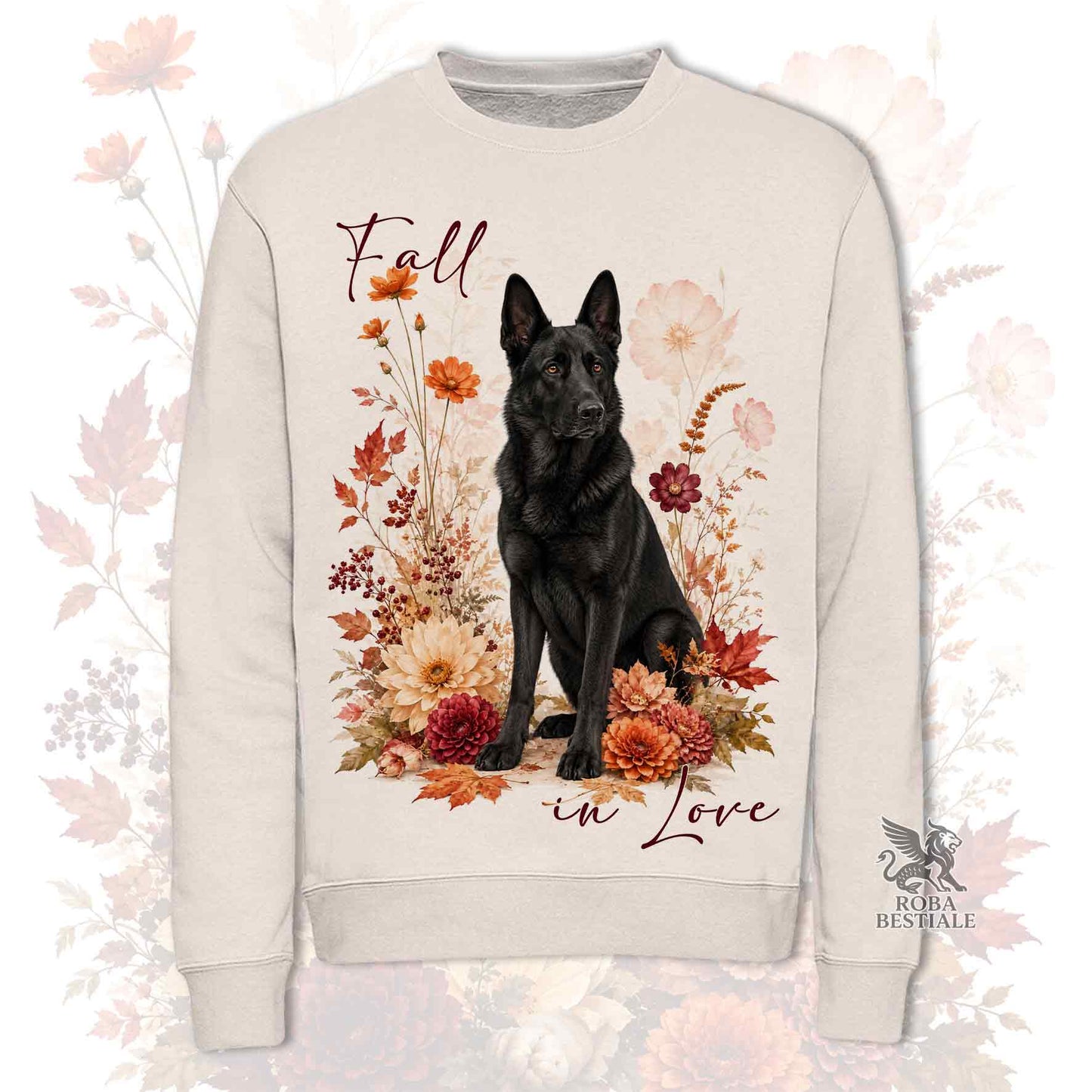 Felpa PASTORE TEDESCO a Pelo Corto Nero - Girocollo - Collezione Fall...in Love